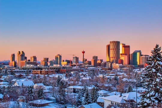 Calgary City Skyline In Winter