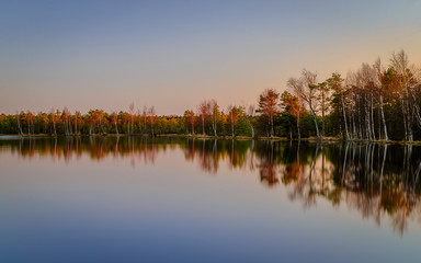 sunset over the lake