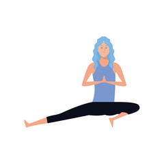 young woman practicing yoga icon