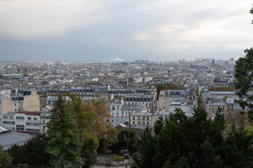 Fototapeta na wymiar Panorama of Paris observed from Montmartre