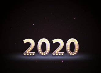 Happy New 2020 Year. Holiday vector illustration for your design of banners, cards.