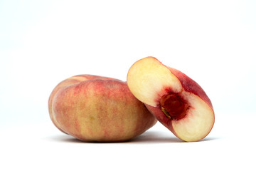 peach slices on the table