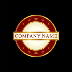 Gold logo emblem, Modern style, sophisticated, colorful, luxurious. Logo design template for the company. -Vector