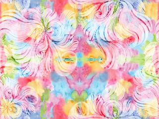 Fototapeta na wymiar Flowers on a watercolor background. Seamless background. Abstract wallpaper with floral motifs. Flower composition. Use printed materials, signs, posters, postcards, packaging.