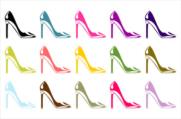 Obraz premium set of fashion women's shoes