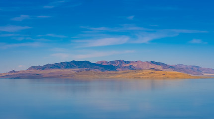 Naklejka na ściany i meble Antelope Island, the largest of ten islands within the Great Salt Lake, Antelope Island State Park, Utah, USA