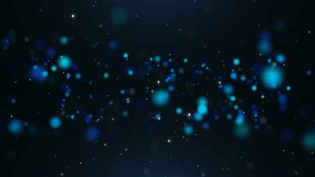 Blue Particles Background. Abstract Dust Particles. Loop