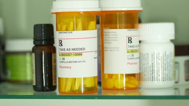 Medicinal Marijuana in a medicine cabinet