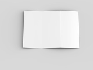 Brochure in A4 format folded to three - mockup. 3d illustration