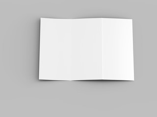 Brochure in A4 format folded to three - mockup. 3d illustration