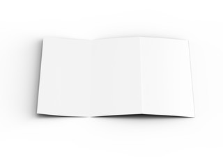 Brochure in A4 format folded to three - mockup. 3d illustration