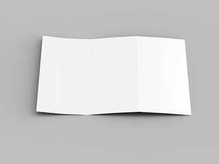 Brochure in A4 format folded to three - mockup. 3d illustration