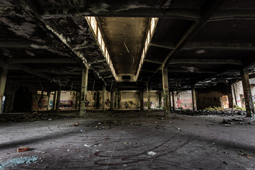 Inside an old abandoned industrial building