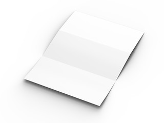 Brochure in A4 format folded to three - mockup. 3d illustration