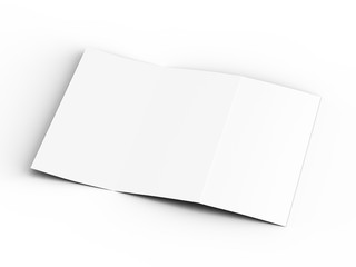 Brochure in A4 format folded to three - mockup. 3d illustration