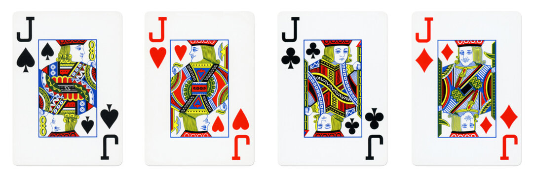 Four Jacks Playing Cards - Isolated On White