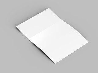 Brochure in A4 format folded to three - mockup. 3d illustration
