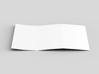 Brochure in A4 format folded to three - mockup. 3d illustration