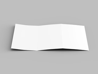 Brochure in A4 format folded to three - mockup. 3d illustration