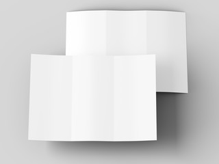 Brochure in A4 format folded to three - mockup. 3d illustration