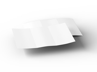 Brochure in A4 format folded to three - mockup. 3d illustration