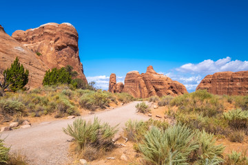 Fototapeta premium Devil's Furnace, Arches National Park, adjacent to the Colorado River, Moab, Utah, USA