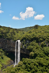 View of Caracol waterfall ( "Cascata do Caracol")  in serra park, Canela City, Rio Grande do Sul , Brazi