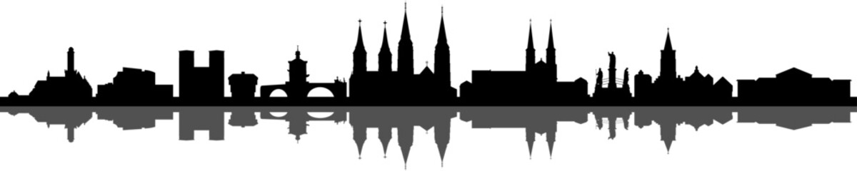 Obraz premium Sylwetka wektor panoramę miasta Bamberg