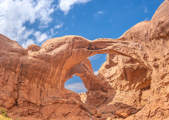 Double arches, Arches National Park, adjacent to the Colorado River, Moab, Utah, USA