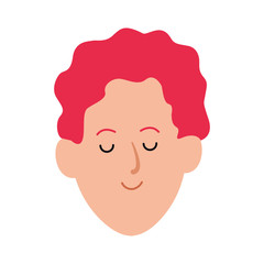 man face icon, flat design