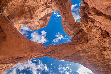 Double arches, Arches National Park, adjacent to the Colorado River, Moab, Utah, USA