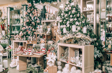 New year and Christmas decoration in store