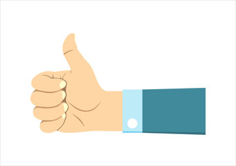 Vector thumbs up icon. Flat thumbs up icon. Flat design vector illustration for web banner