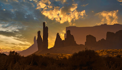 Totem Pole, Monument Valley, Arizona–Utah border, in a Navajo Nation Reservation. USA
