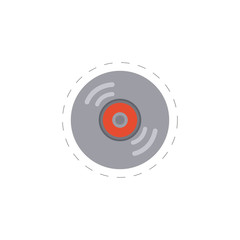 music plate colorful vector flat icon for web and mobile