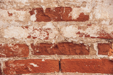 fragment of uneven brick wall.The brick background.