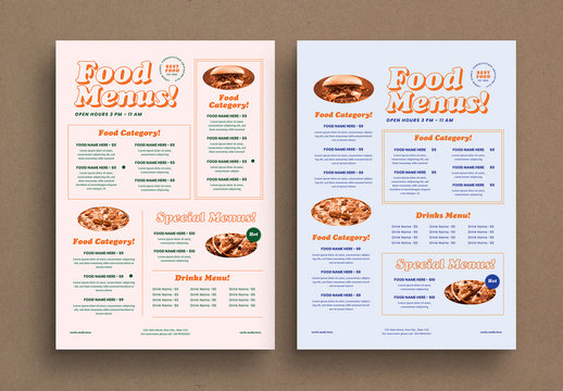 Retro Menu Layout 