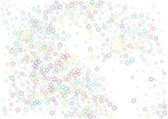 Festive colorful star confetti background. Abstract frame confetti texture for holiday, postcard, poster, website, carnivals, birthday and children's parties. Cover confetti mock-up. Wedding card