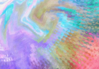 Poster Mélange de couleurs Abstract art background. Oil painting on canvas. Color texture. Fragment of artwork. Spots of oil paint. Brushstrokes of paint. Modern art. Contemporary art. Colorful canvas.