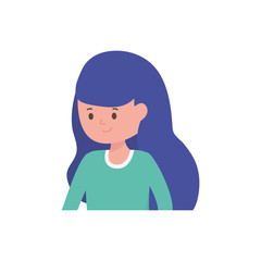 young woman cartoon character white background