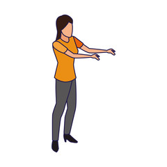 avatar woman with open arms icon