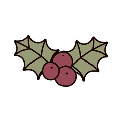 Naklejka premium holly berry ornament decoration christmas thick line