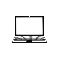 laptop open. eps10 vector illustration. hand drawing