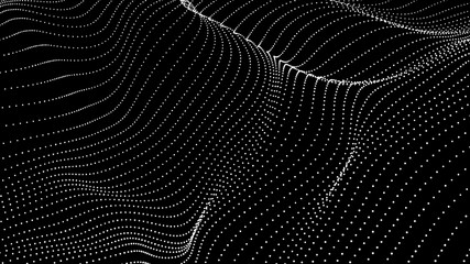 Wave. Abstract background of white dots. Vector illustration.