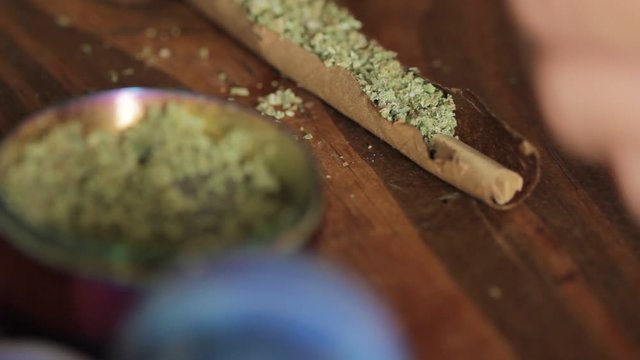 A grinder and a blunt - marijuana paraphernelia