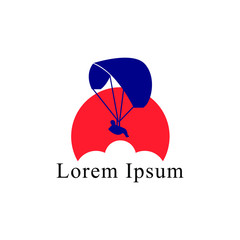 paragliding logo with text space for your slogan / tag line, vector