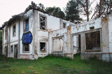 Ruins of a house in the countryside