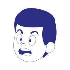 surprised boy face icon, flat design