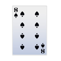 eight of spades card icon, flat design