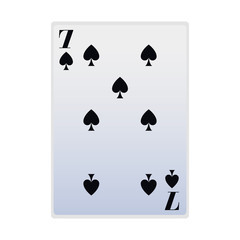 seven of spades card icon, flat design